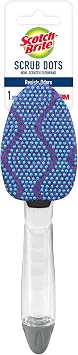 Scotch-Brite Scrub Dots Non-Scratch Soap-Dispensing Dishwand, 1 Count, Keeps Hands Out of the Mess, Fits All Scotch-Brite Refills, Assorted Colors