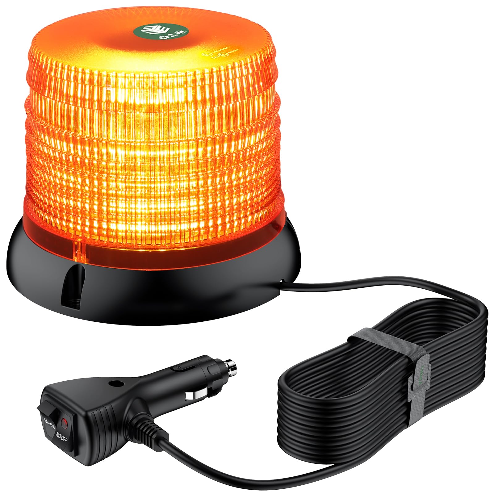 EYPINS Lampa ostrzegawcza LED, 12 V, 24 V, żółta lampka ostrzegawcza, magnes z kablem o długości 5 m, 11 wzorów błyskowych LED do traktora, samochodu ciężarowego