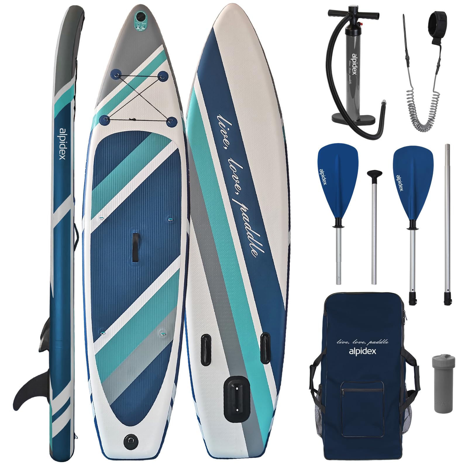 ALPIDEX Tabla Hinchable Surf Stand Up Paddle Board 320 x 76 x 15 cm ISUP Peso Máximo 200 kg Sup Ligero Estable Juego Completo