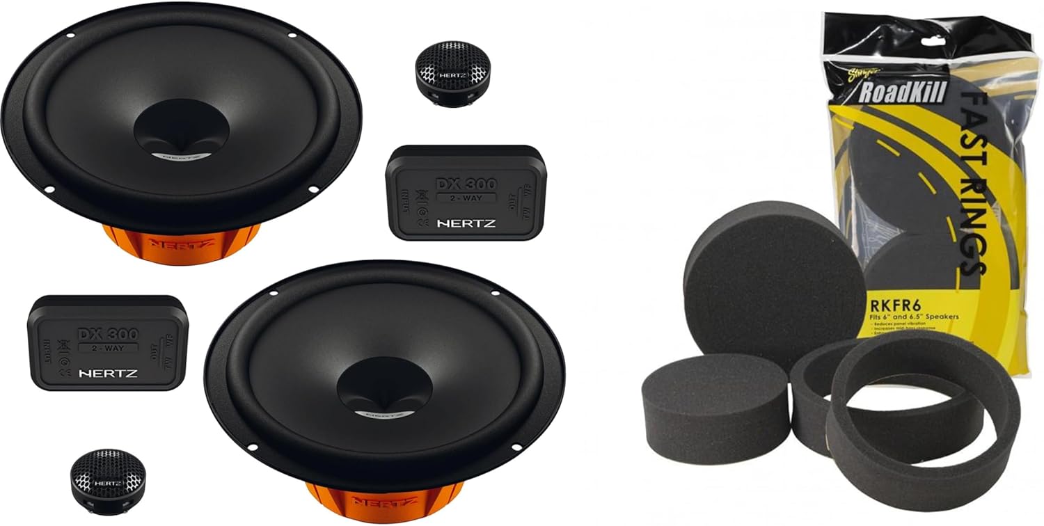 HERTZ Dieci Series DSK 165.3 Component Speaker Kit 6.5" 2-Way with RKFR6 Roadkill Fast Rings
