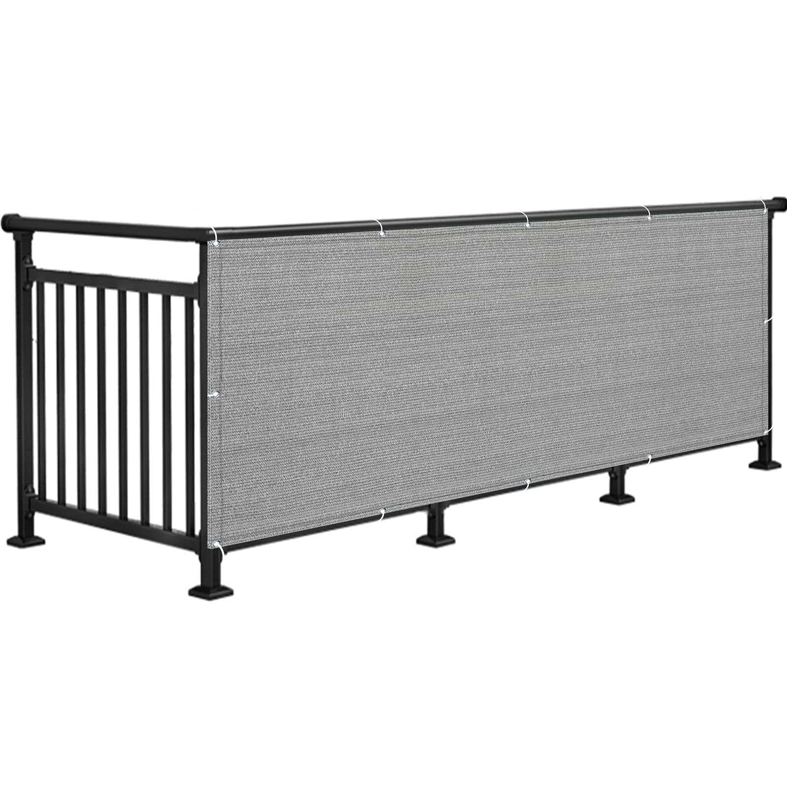 Telo Frangivista per Balcone Altezza 1m/1,5m Rete Frangivento Parasole da Recinzione HDPE con Fascette Fermacavi per All'aperto Cantiere Terrazza (Color : Gray, Size : 1x10m)