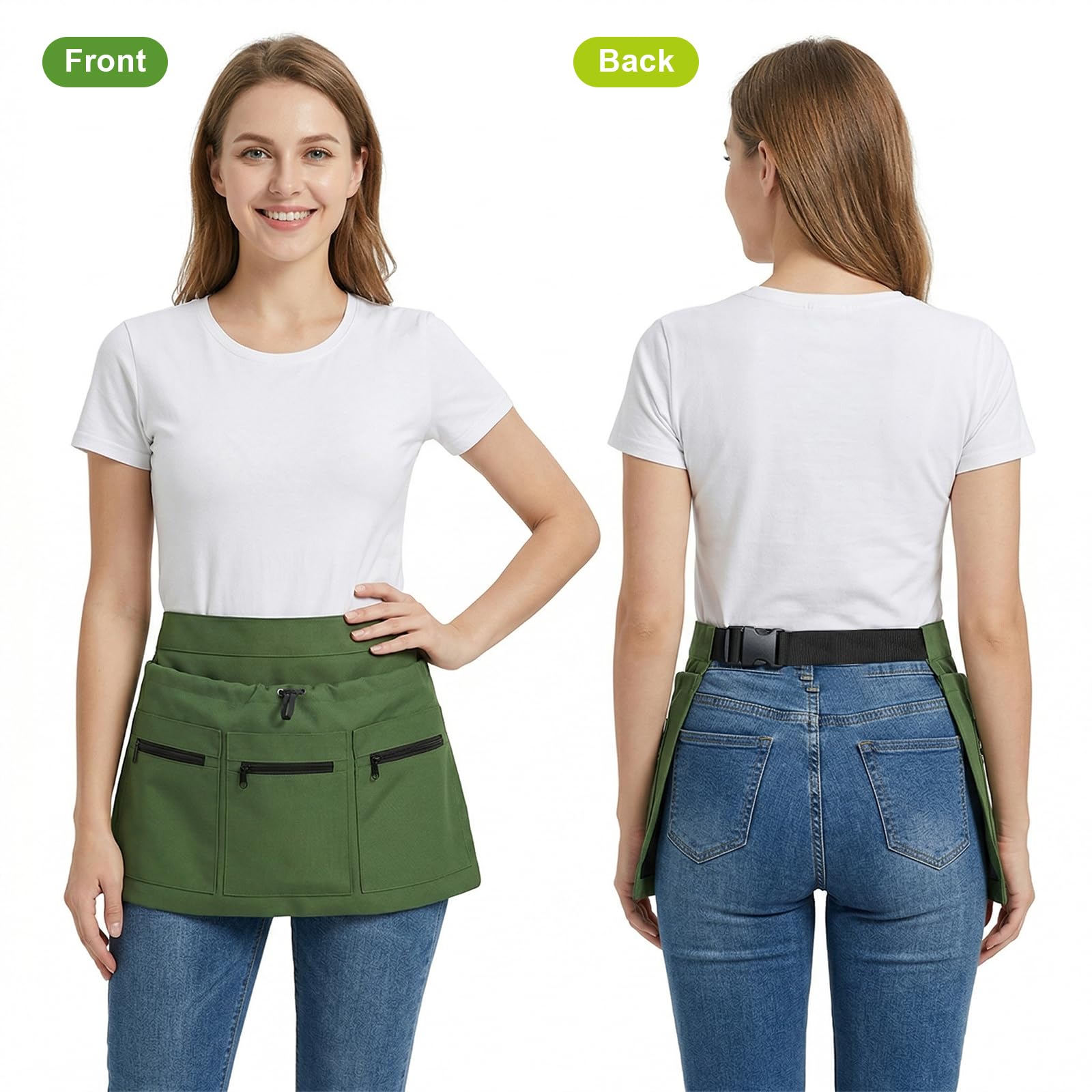 Gärtner Schürze, Verstellbar Halbschürze Gartenschürze Herren Damen, Ernteschürze für Obstgärten, Gärten, Botanische Gärten, Gemüsegärten und landwirtschaftliche Betriebe