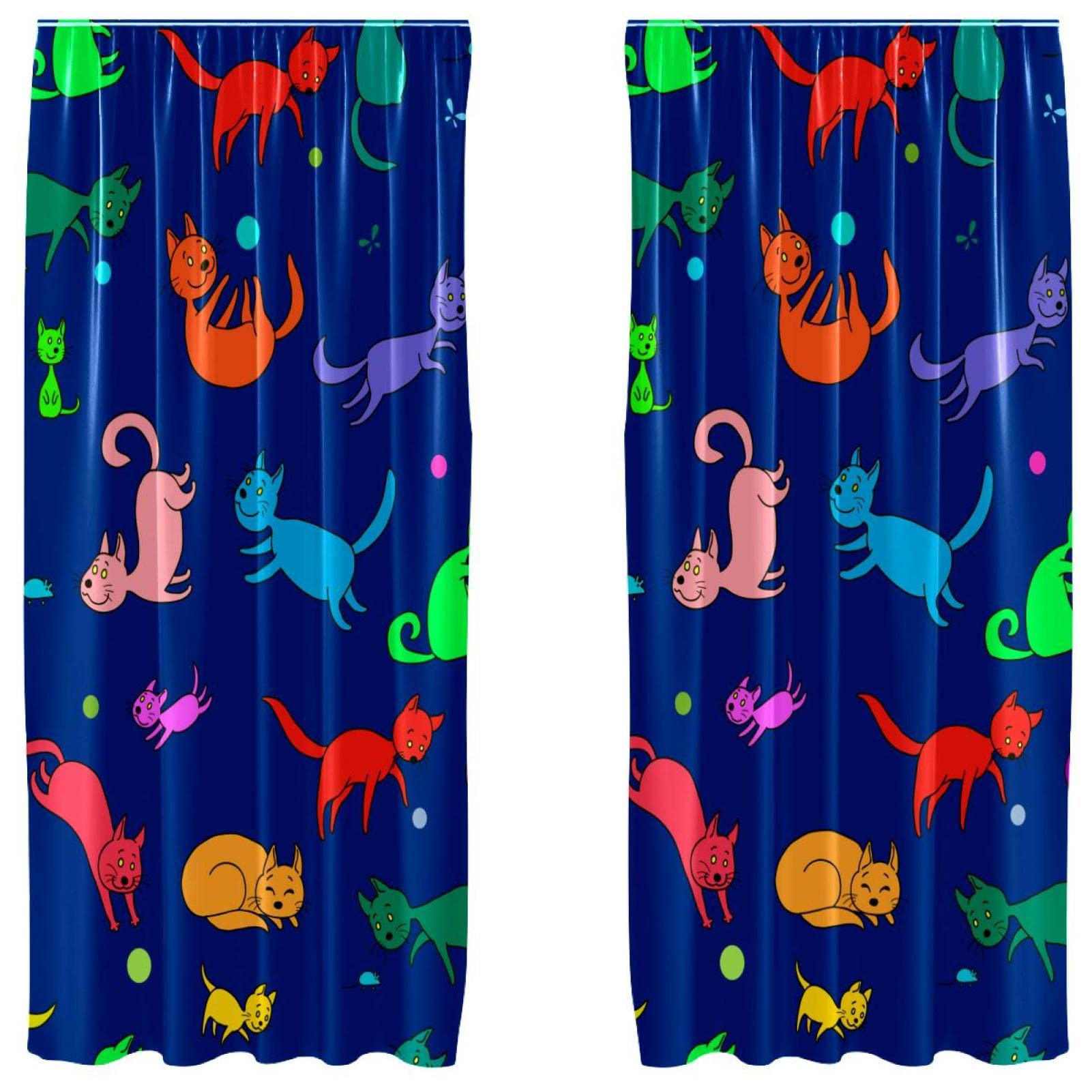 Panneaux décoratifs pour fenêtre tamisants à motif chat rigolo