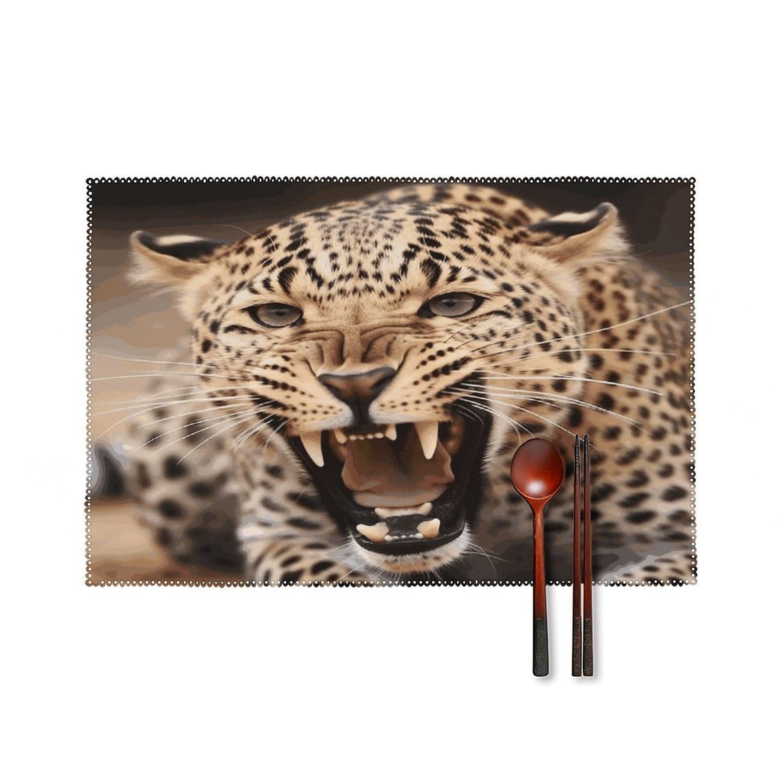 Fodpand Style Leopard Roars Cool Animal Placemats Set Of 4 Place Mats Table Mats
