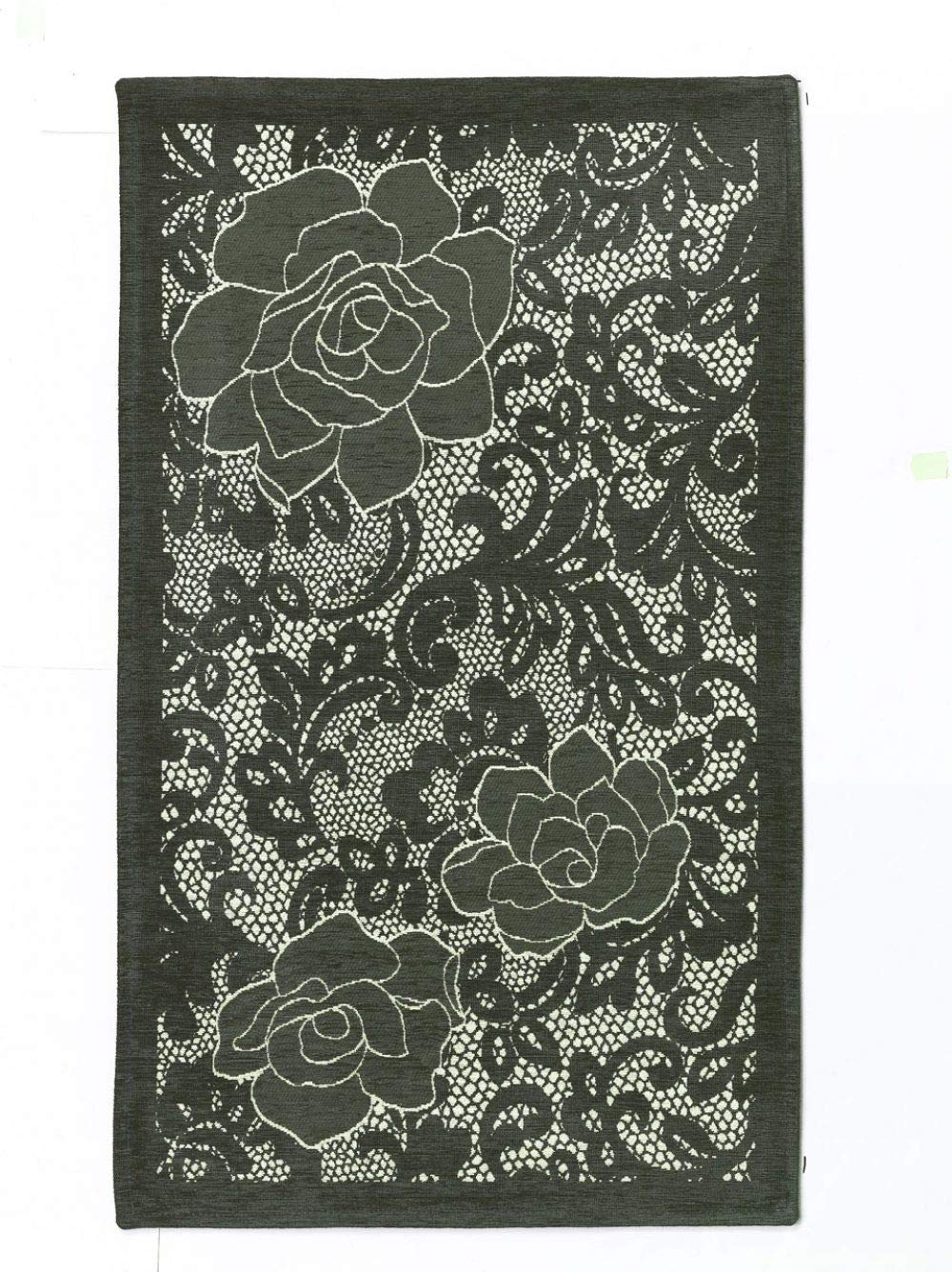 Coppia TAPPETI Moderni 65X110 ciniglia Camera scendiletto Tappeto Astrid Verde