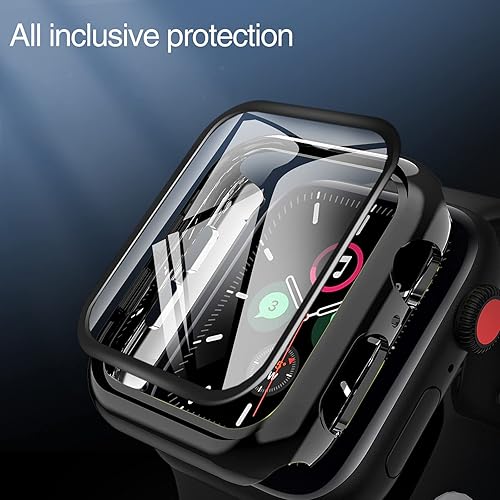 Miniatura 4 de Paquete de 2 fundas con protector de pantalla para Apple Watch Series 7, Series 8, Series 9 de 1.614 pulgadas, cubierta protectora dura brillante a