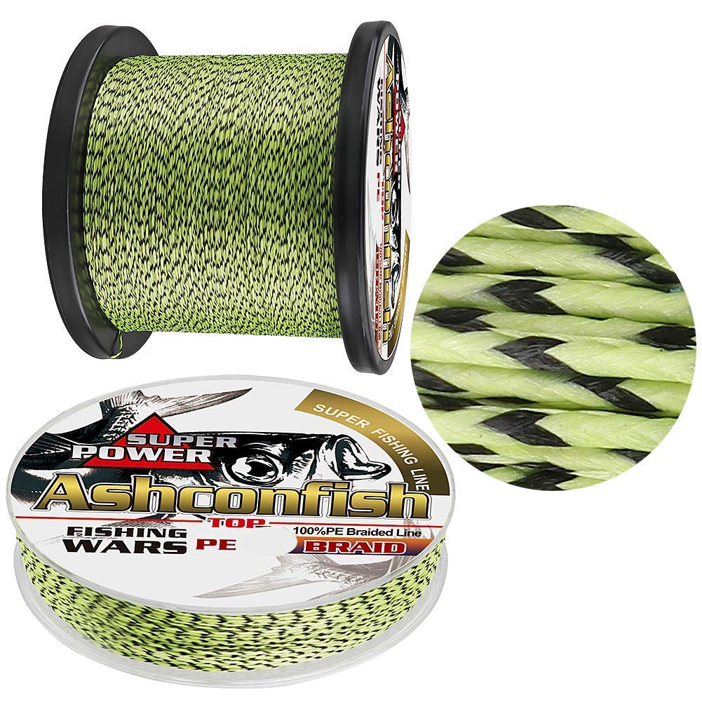 Ashconfish Braided Fishing Line- 4 Strands Super Strong PE Fishing Wire Heavy Tensile for Saltwater & Freshwater Fishing -Abrasion Resistant - Zero Stretch- 500M547Yards 25LB Black and Yellow โ image 1