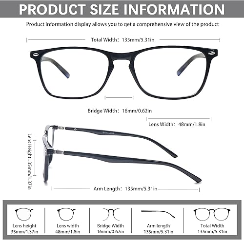 Miniatura 2 de Paquete de 4 lentes de lectura progresivos multienfoque para hombres y mujeres, bloqueo de luz azul, para computadora y lectores antifatiga ocular