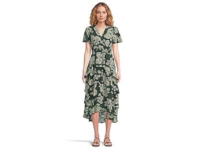 Vince Camuto Elbow Sleeve Smocked Waist Tiered Maxi Dress Women