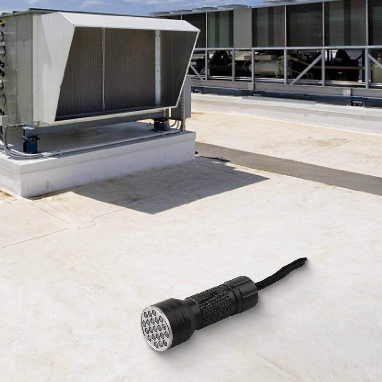 ReachMall Kit rilevatore per perdite di AC, Kit per test di perdite dell'aria condizionata dell'auto, Kit di rilevazione perdite con colorante UV per olio, Rilevato di perdite con torcia portatile