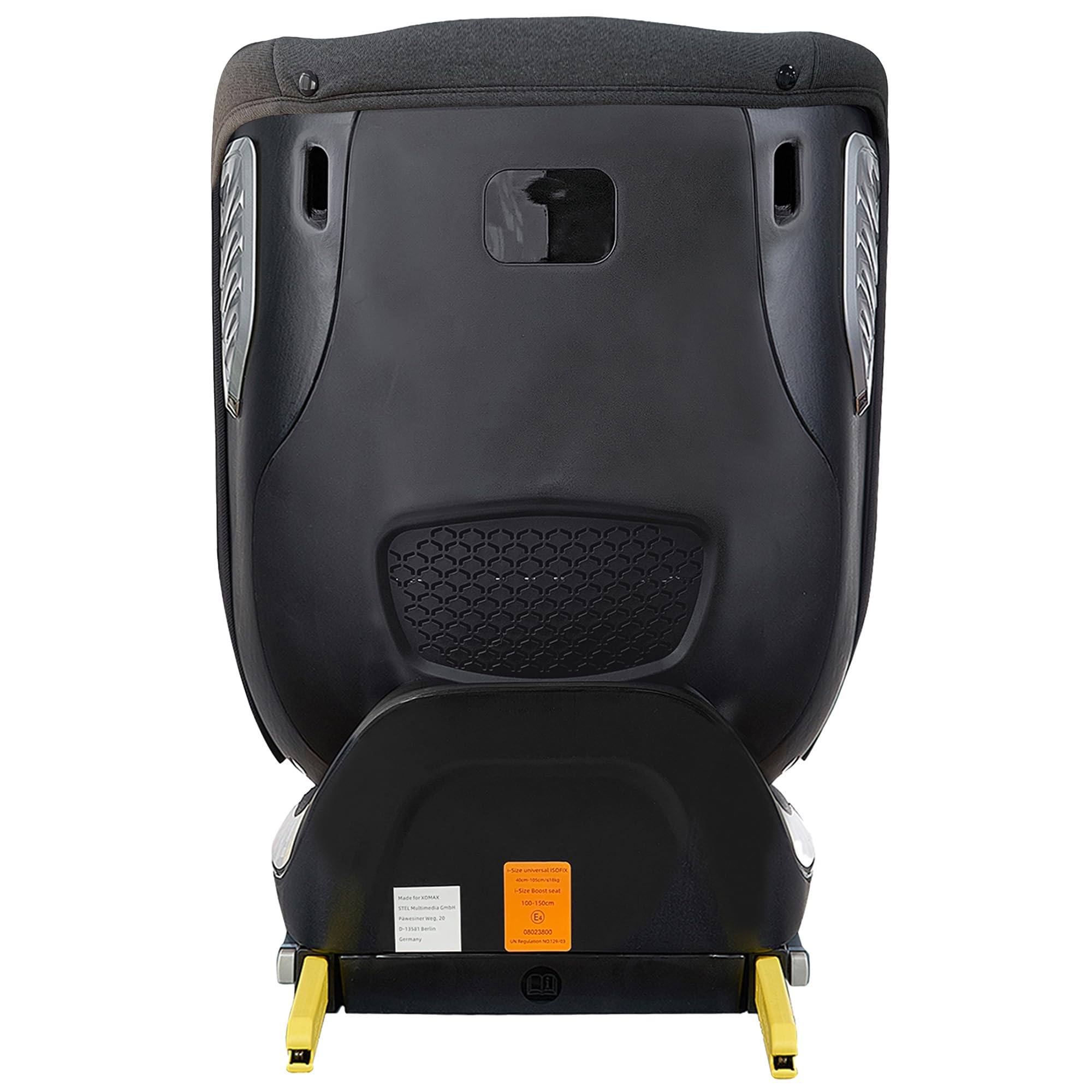 XOMAX G409 Kindersitz drehbar 360°, Standfuß, ISOFIX I mitwachsend I 0-36 kg, 0-12 Jahre, Gruppe 0+/1/2/3, 5-Punkt-Gurt, 3-Punkt-Gurt I Bezug waschbar I ECE R129 (Grau)