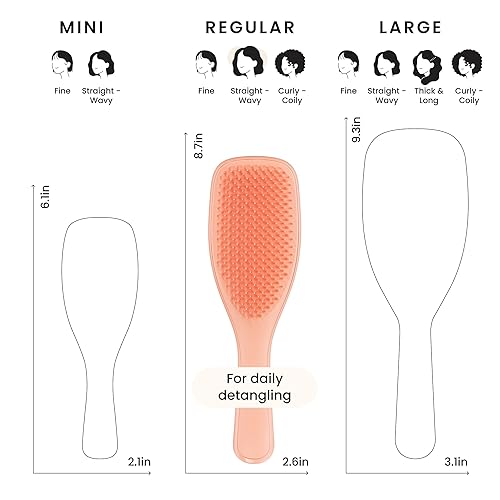 Miniatura 6 de Tangle Teezer Cepillo desenredante definitivo para cabello húmedo y seco, elimina nudos y reduce la rotura para todo tipo de cabello, albaricoque