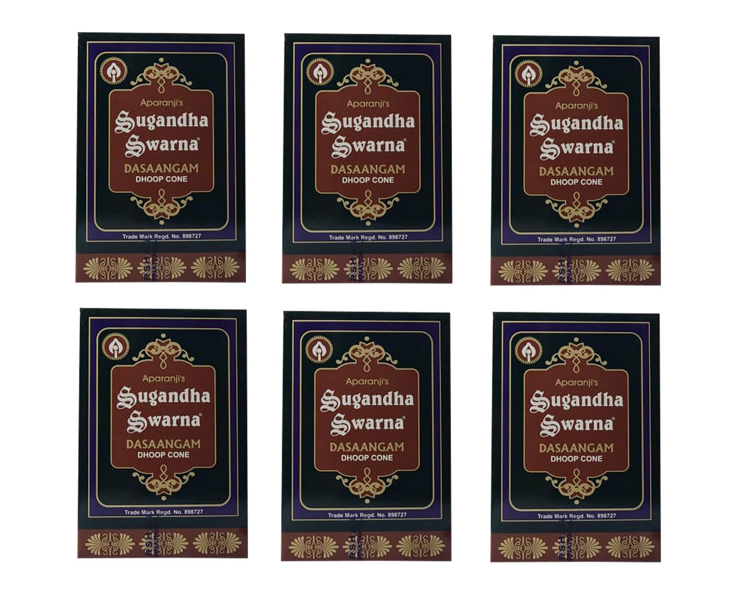 Darshan Incense Sugandha Swarna Dasaangam Dhoop Cones, Pack of 6-image-30