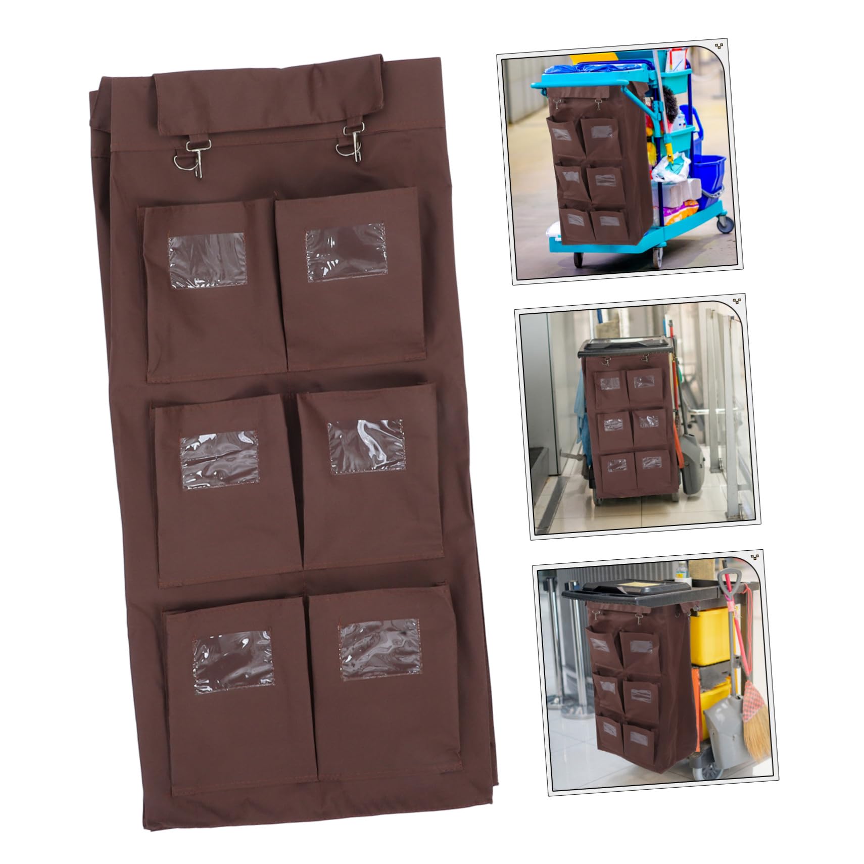Zerodeko Sac de Rangement pour Chariot de Nettoyage Organisateur avec Panier à Linge à roulettes Grand Sac pour Collecte de Déchets et Outils