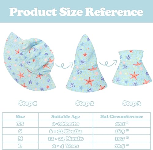 Miniatura 6 de Sarfel Sombrero de verano para bebé, sombrero de verano para bebé, protección solar UPF 50+, sombrero de cubo para bebé niña ajustable