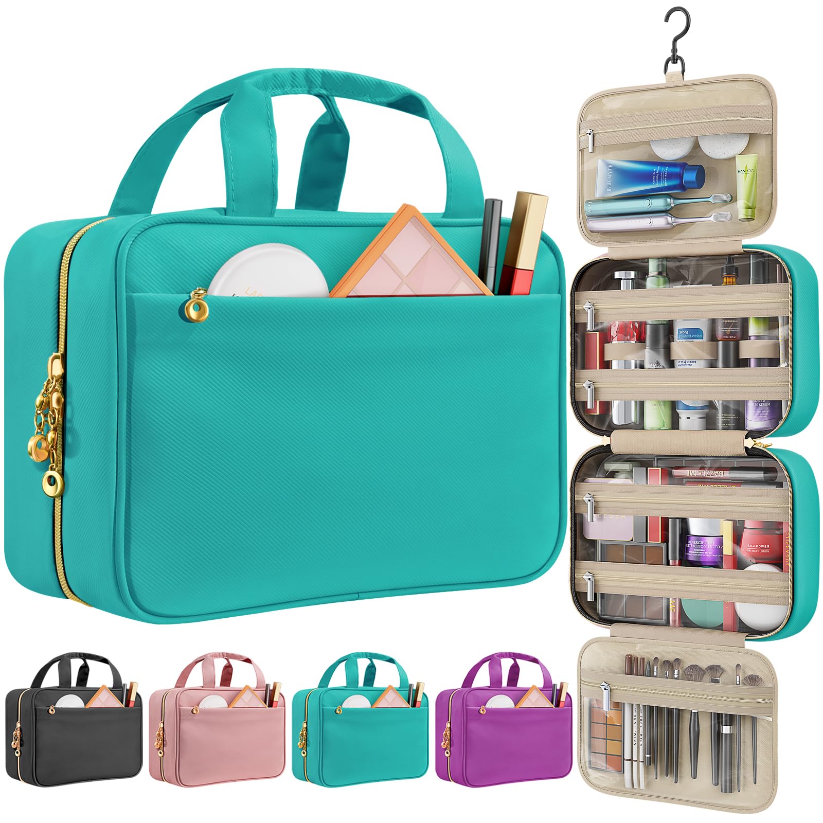 Travel Toiletry Bag for Women, Hanging Makeup Organizer