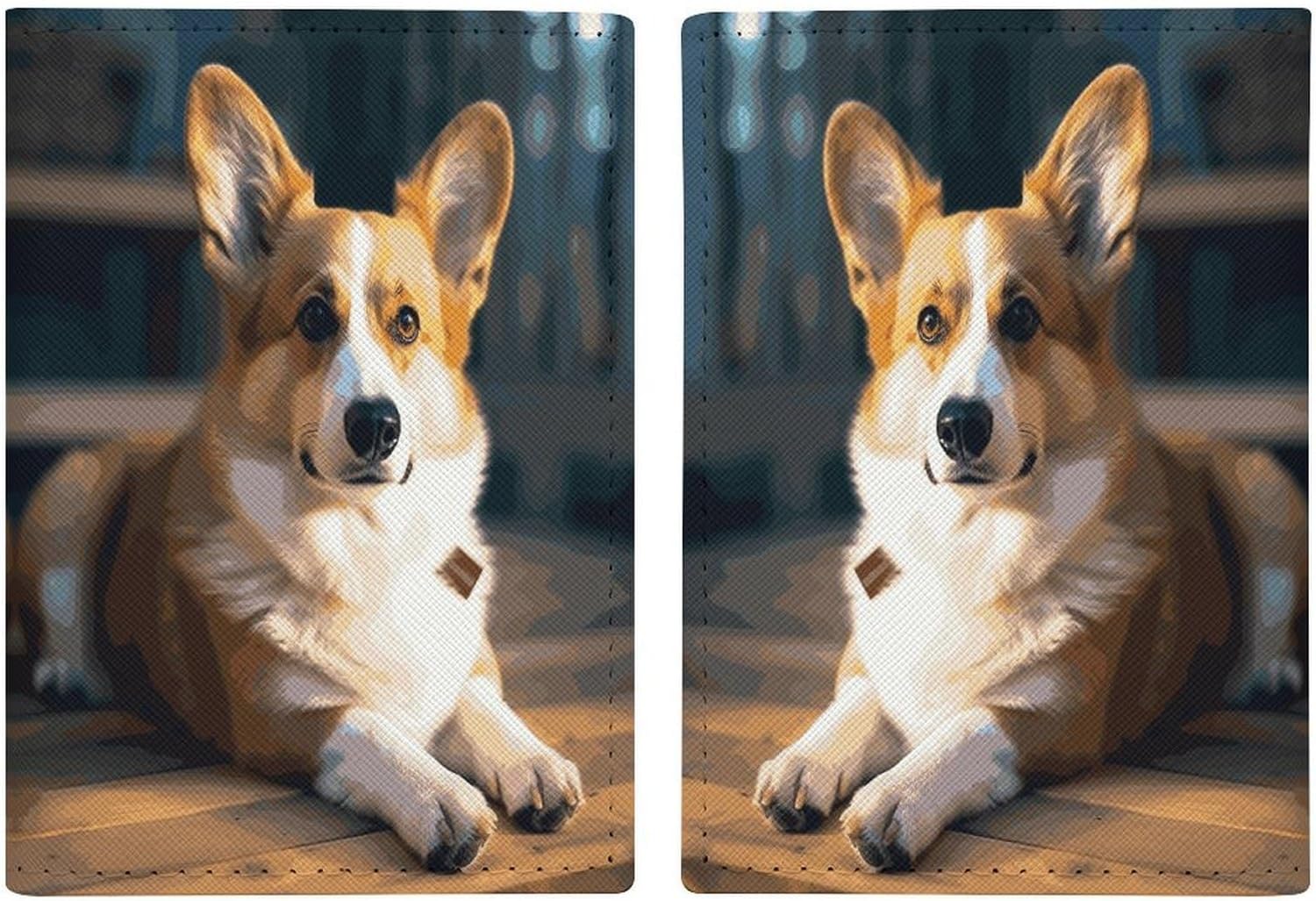 Smart Corgi Passport Holder for Travel Essentials Leather Passport Cover Waterproof Passport Wallet Cover Case Cute Passport Book Holder Passport Protector for Women Men