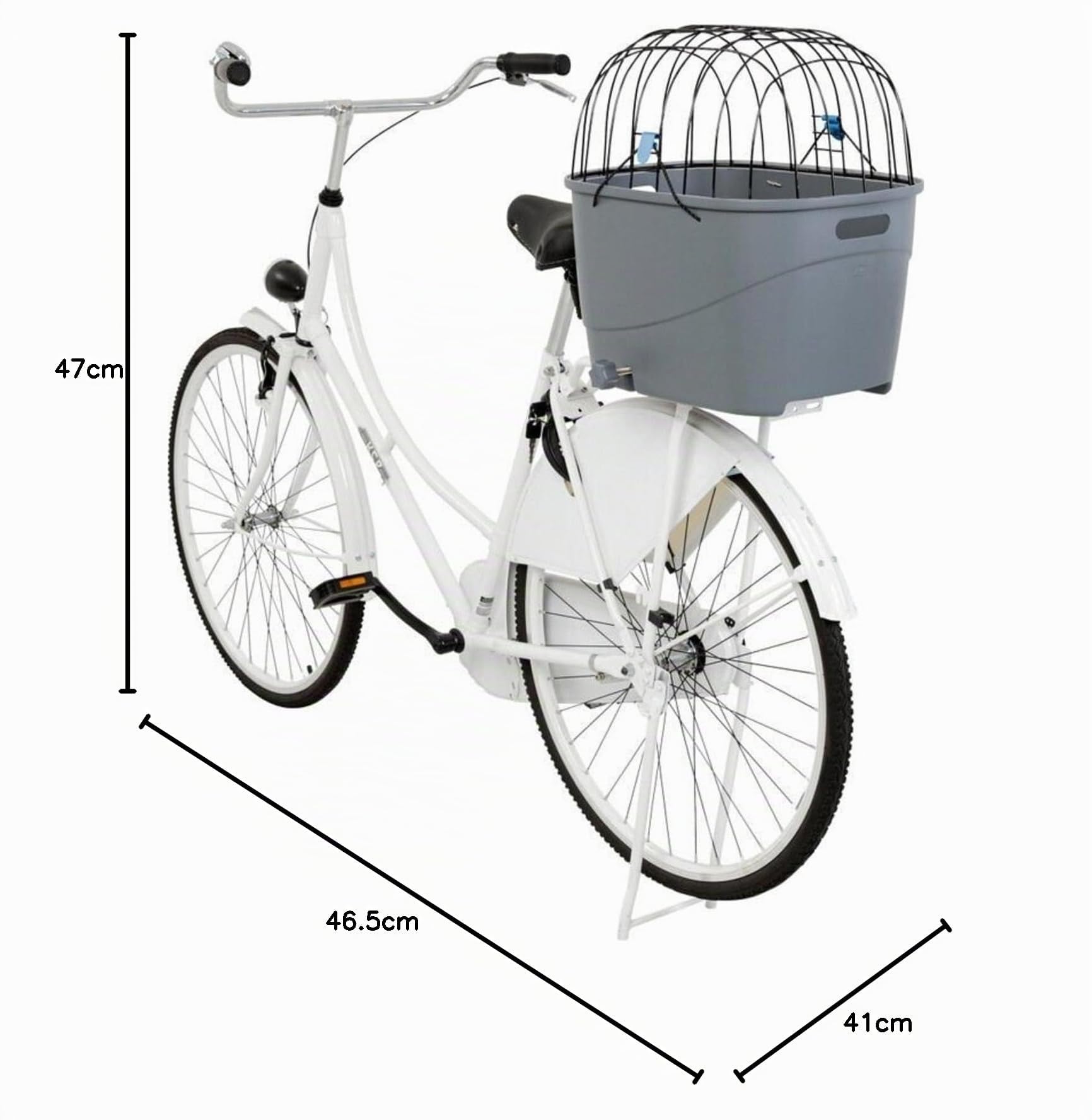 TRIXIE 13115 Bicycle Basket for Pannier Rack, Plastic/Metal, 3000 g, 36 x 47 x 46 cm