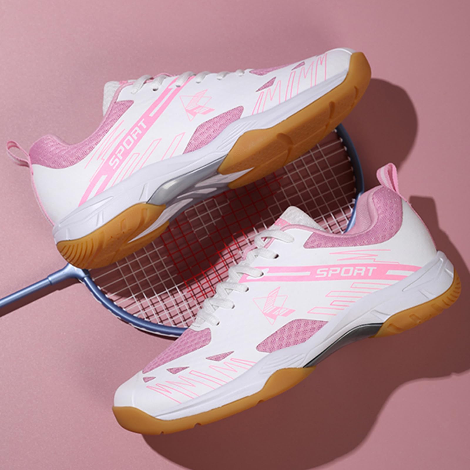 NGARY Chaussures d'intérieur pour Femmes, Chaussures de Badminton légères et antidérapantes, Baskets de Volley-Ball, de Tennis de Table