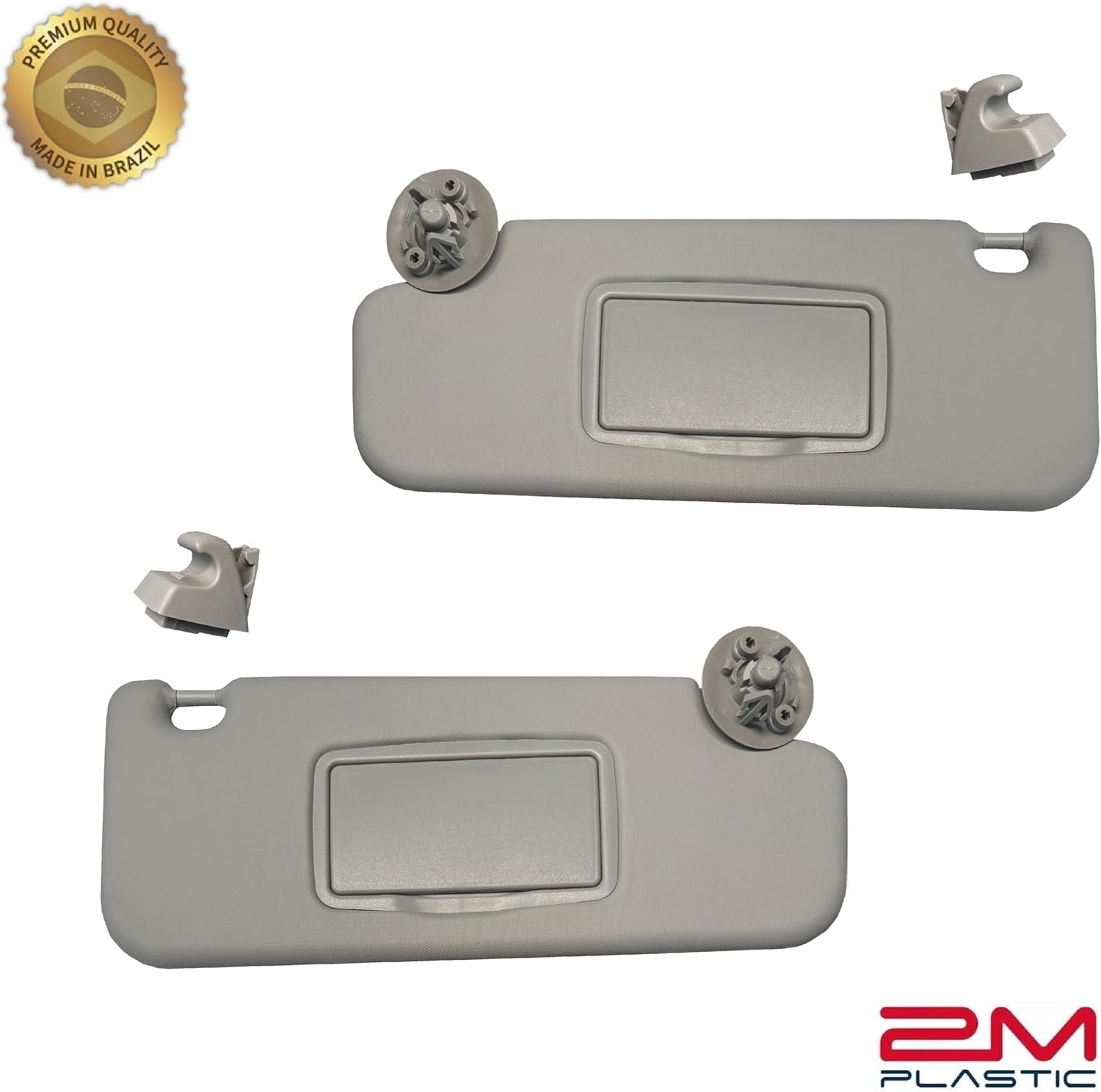 Sun Visor fits for Chevy Sonic 2012-2020 Spark 2011-2022 Gray Replacement Brand 2M PLASTIC (Gray Pair + Support)