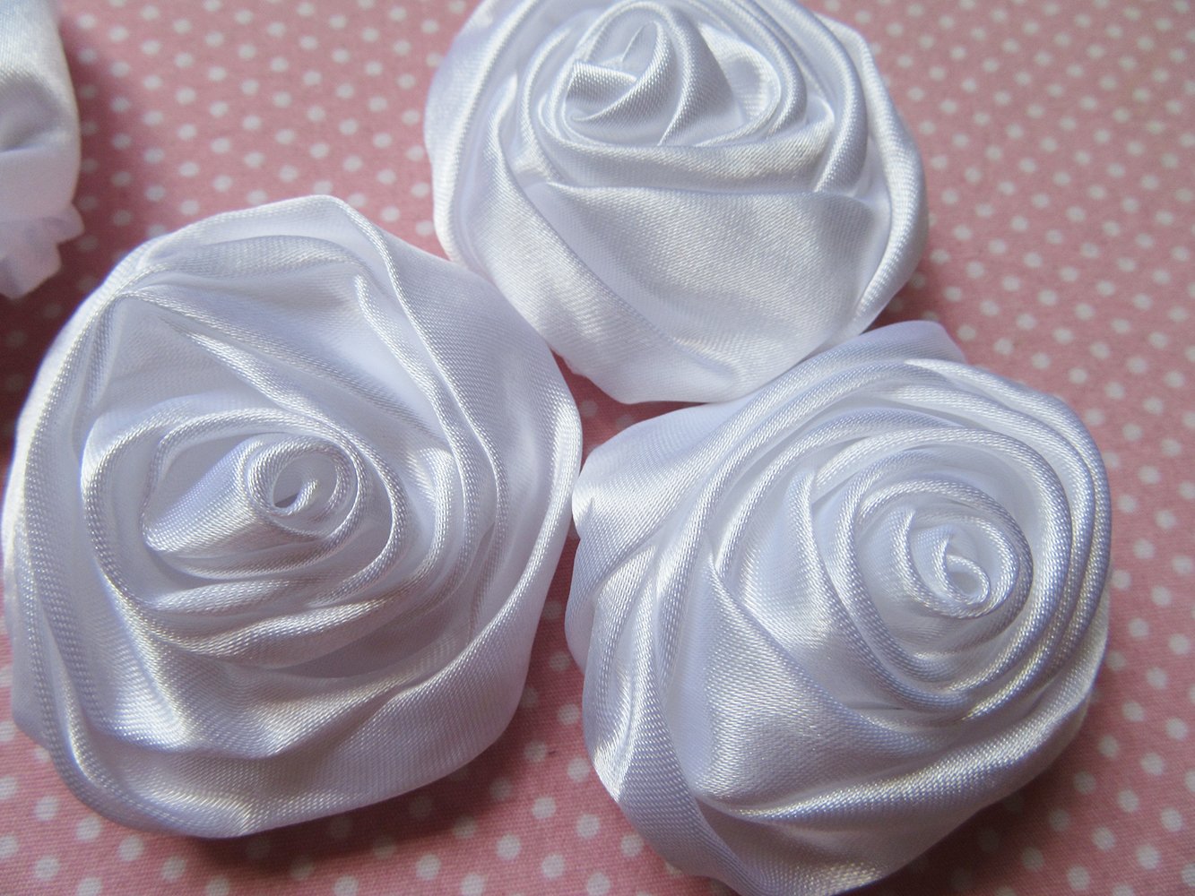 YYCRAFT 20 Handgefertigte Satin-Rosen, Korallenrot, Ca. 5,7 Cm – Für Hochzeitsdeko, Blumensträuße & Bastelprojekte