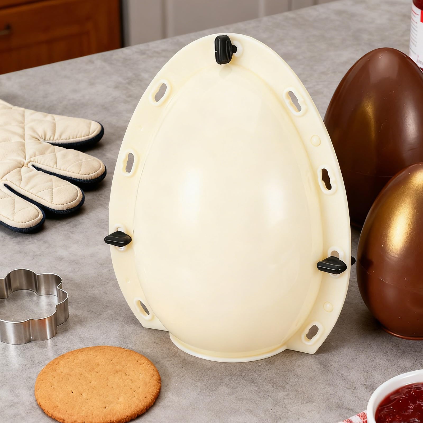 Molde de Huevo de Pascua Grande de Plástico, Beige, Creativo