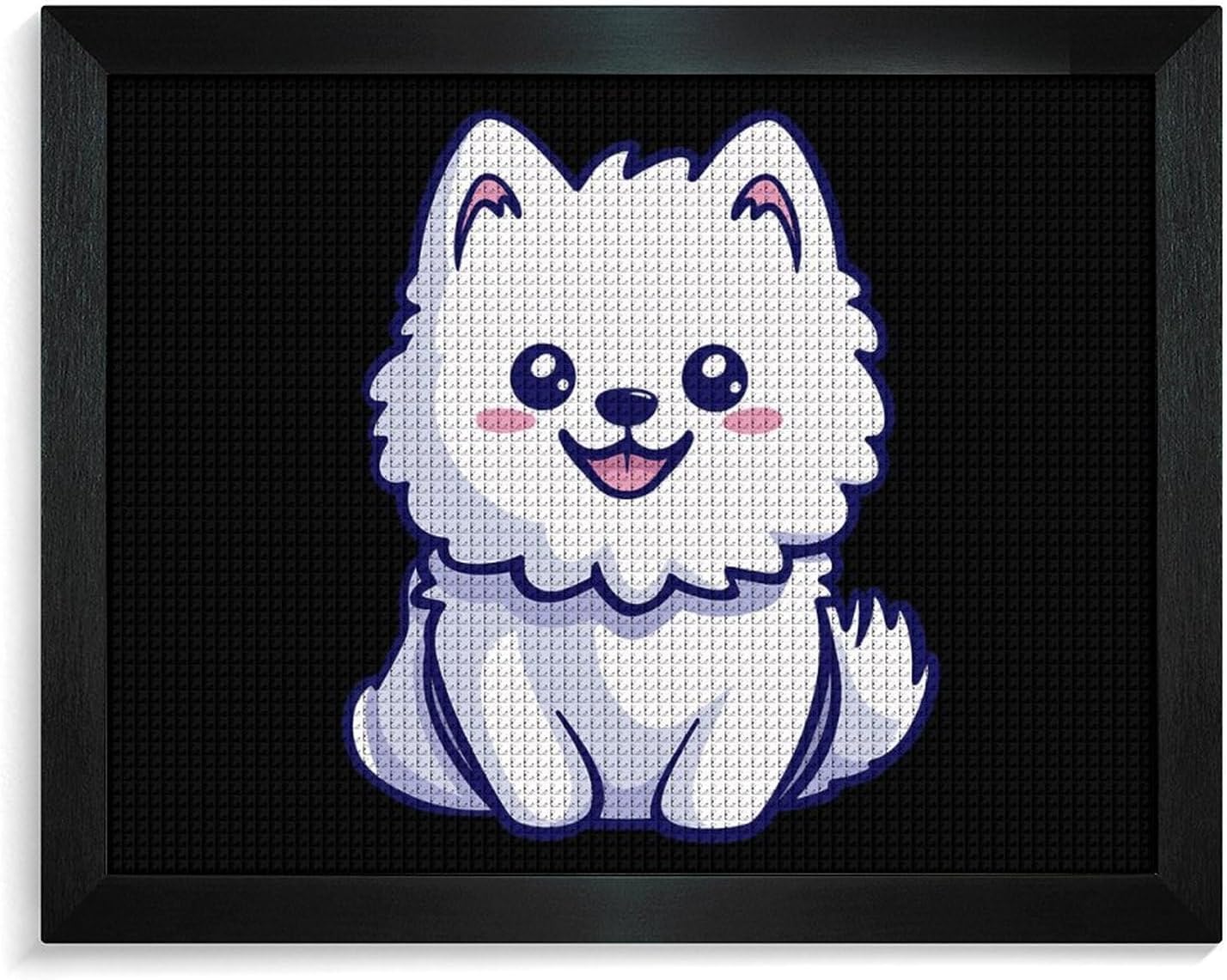 Samoyed Dog Marshmallow Printed Diamond 5D Painting Kits DIY Full Drill Crafts for Home Wall Decor 16x20 Inch Blackwood 50 * 40cm