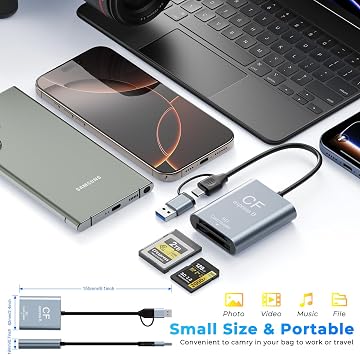 USB3.2 Gen2 10Gbps CFexpress Type B & SD Card Reader,2IN1 Aluminum Adapter