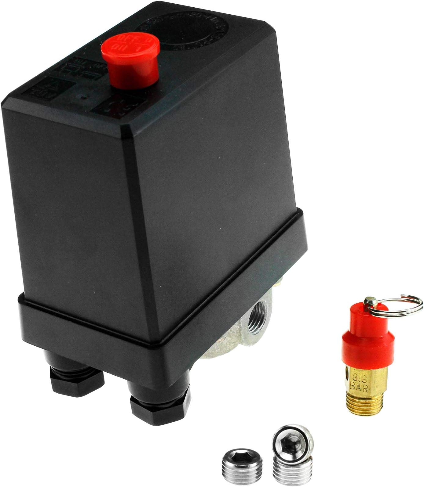 180PSI 20Amp Three Phase Air Compressor Pressure Switch With Safety Valve & Blanking Plugs