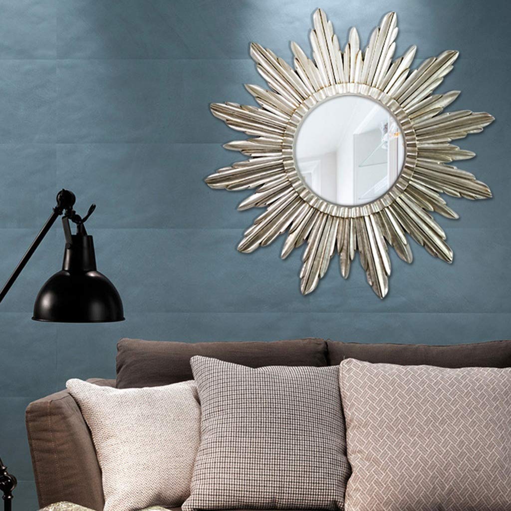 デザイン ウォールミラー 横/縦102cm　太陽形 リビング スタジオ  鏡 デザイン ウォールミラー 横/縦102cm 太陽形 リビング スタジオ 鏡