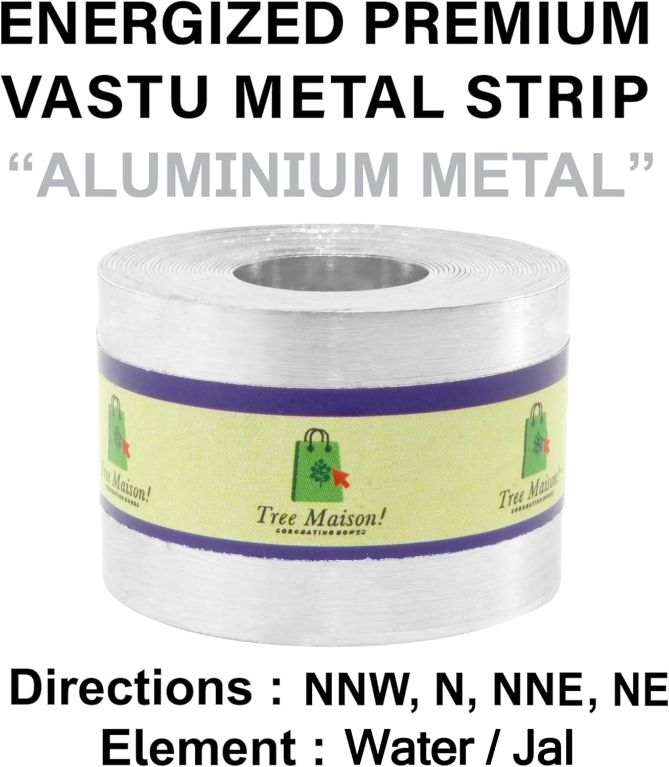 Treemaison Aluminium Strip | 1 INCH | Pack of 4 | Vastu Aluminium Strip for Toilet | Vastu Strip Remedy | Width-25mm, Thickness-0.3mm, Length-8 Feet Approx