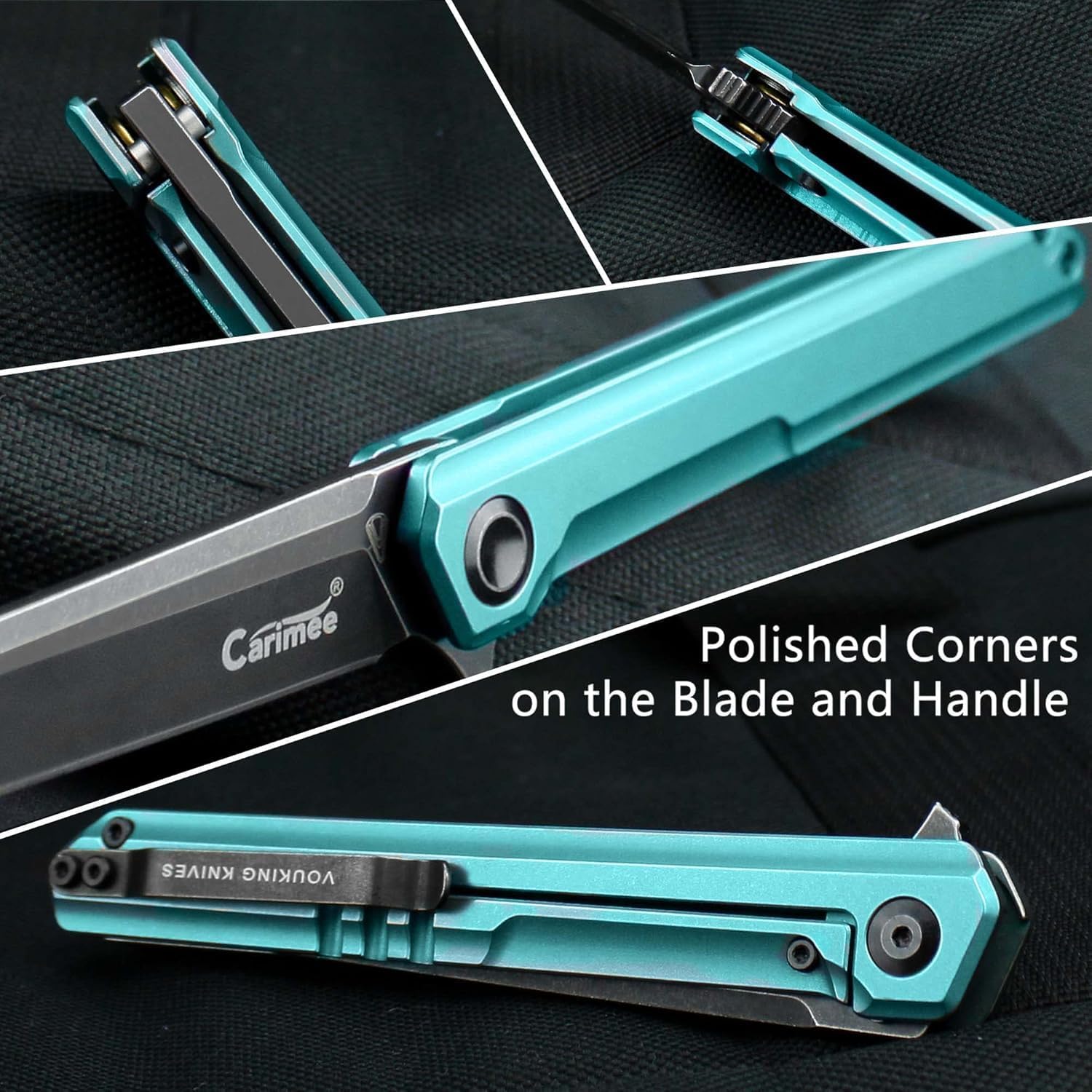 Green-Anodized Titanium Handle Pocket Knife, Designed and Made by Noc knives, With Water Proof Case,Gentleman's Everyday Carry Gift