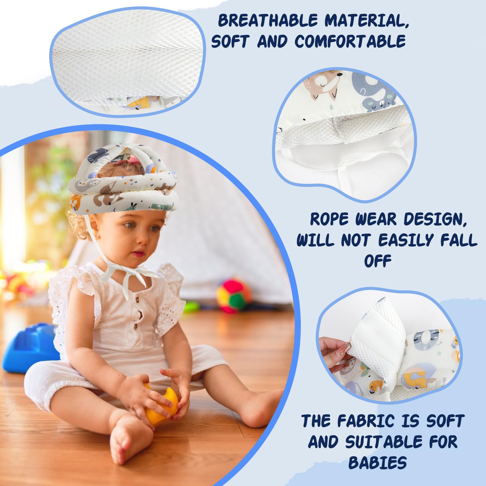 Casco Protettivo Per Bambini 6-36 Mesi - Leggero E Traspirante, Protezione 360&deg;