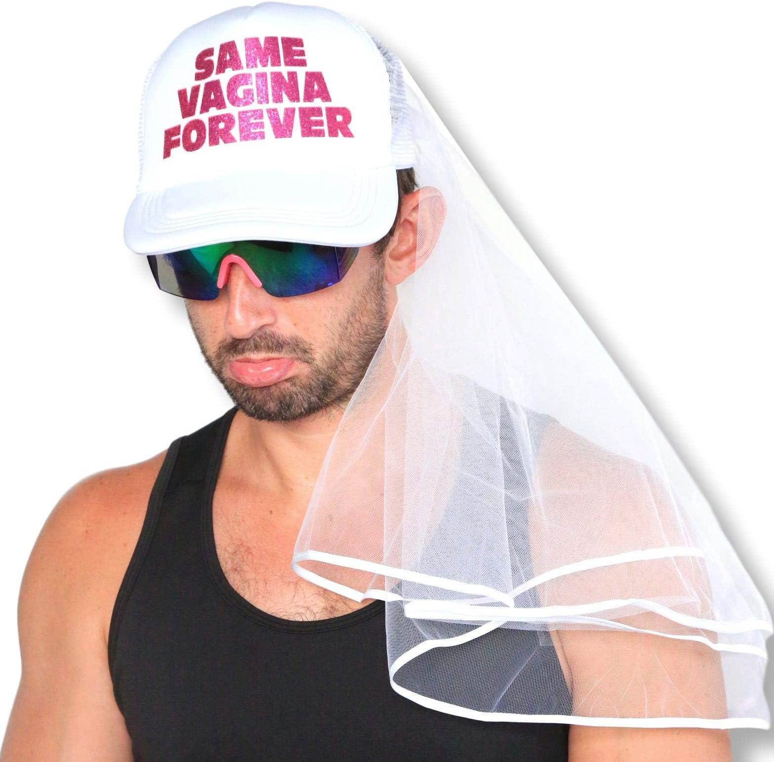 Stag Party Hat and Veil - Bachelor Party Ideas, Supplies, Gifts, Jokes and Favors (1 Pack - with Veil)…