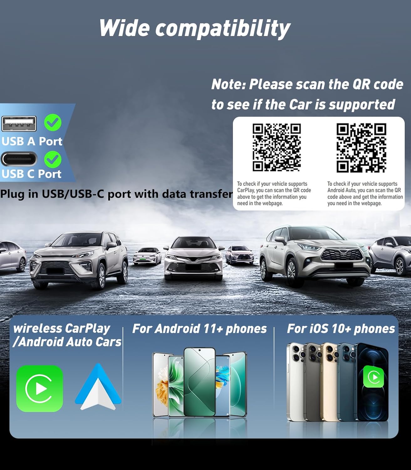 Wireless CarPlay Adapter for iPhone(2025 Upgraded),Mini Size & Plug - Play,Converts Wired to Wireless Apple CarPlay,No Delay Carplay Dongle for Apple iOS 10+/Android 11+ and Above - Image 7