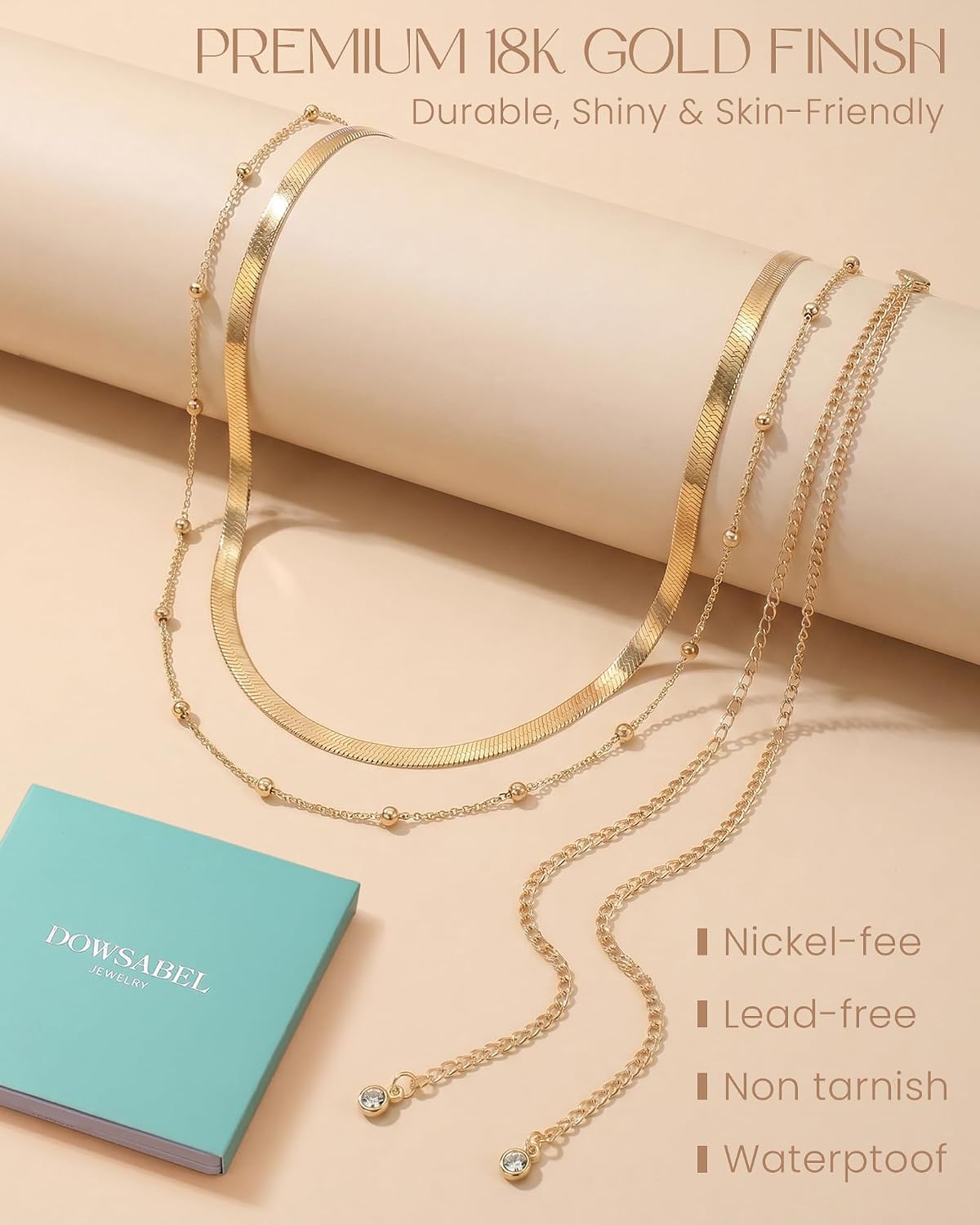 18K Gold Plated Waist Chain, Belly Chain for Women Layered with Waist Beads & Snake Chain Summer Jewelry Waterproof Non Tarnish Body Chain Gold Jewelry Belt Festival Outfits for Women Clothes Accessories