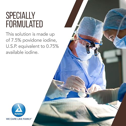Miniatura 5 de Dynarex Solución exfoliante de povidona-yodo, solución antiséptica para piel y mucosa, ideal para la preparación del sitio quirúrgico, contiene