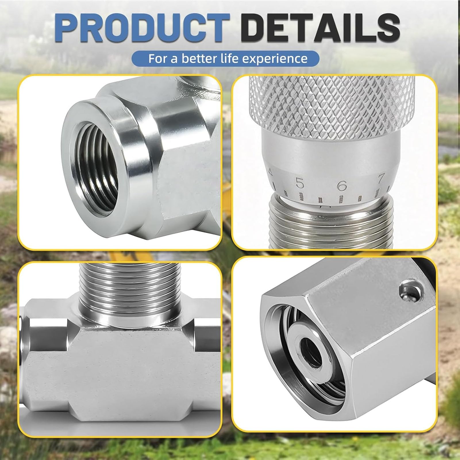 Fafeicy Válvula de Control de Caudal Hidráulico Bidireccional G1/4 Pulgadas para Miniexcavadora de 0,8-2 Toneladas Control de Velocidad del Cilindro Ajuste Serie STB 5 Piezas