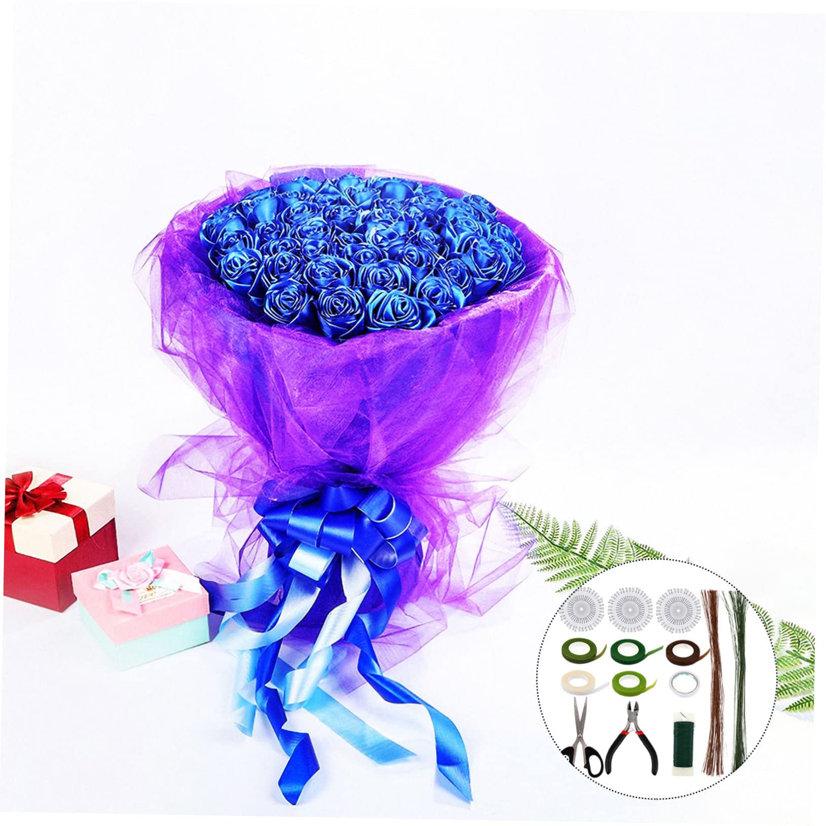 SHINEOFI Dispositivo Empaquetar Flores Kit Herramientas Cinta Adhesiva Arte Floral Manualidades