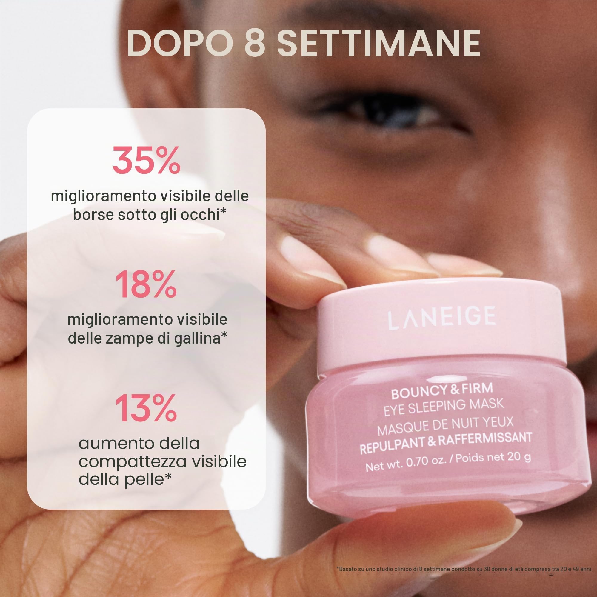 LANEIGE ORIGINAL | Bouncy & Firm Eye Sleeping Mask - Maschera Notturna Rassodante per gli occhi | 20 grammi | by BELLA