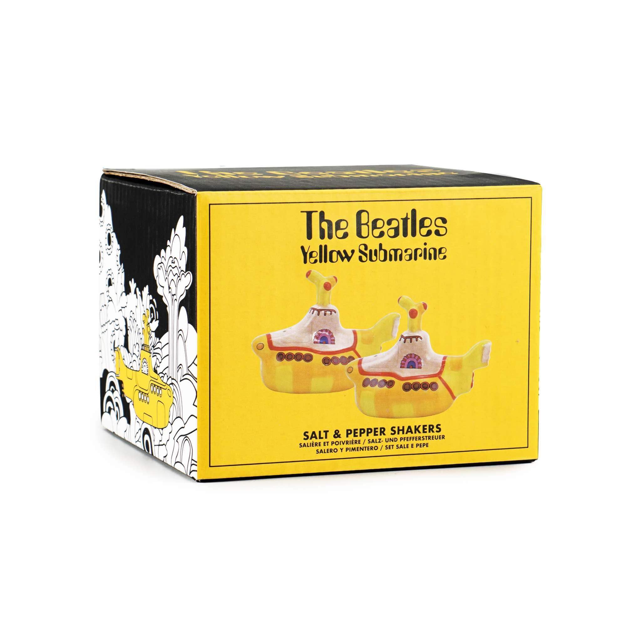 Half Moon Bay Set di 2 saliera e pepiera The Beatles, set di sale e pepiera, colore: giallo sottomarino, set sale e pepiera, regali musicali dei Beatles, accessori da cucina eccentrici