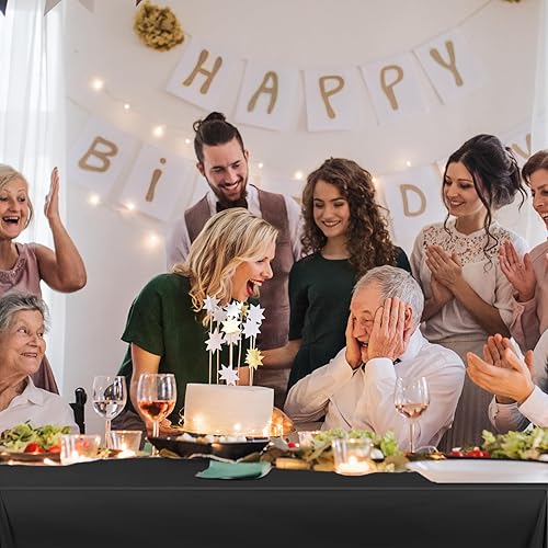 Miniatura 5 de Moukeren Paquete de 16 manteles de plástico a granel rectangulares desechables de 54 x 108 pulgadas, impermeables, para fiestas, eventos en