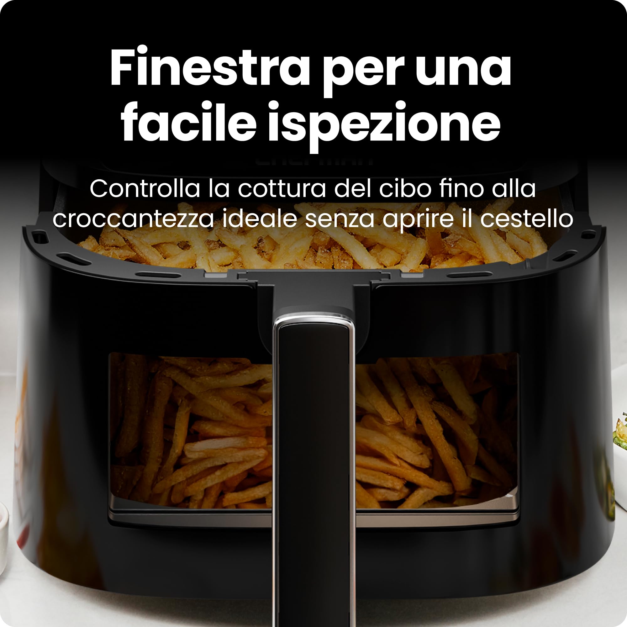 Chefman Friggitrice ad Aria Compatta 5,7L, Hi-Fry | Tecnologia ad Alta Frittura, frittura ad aria, finestra Easy View