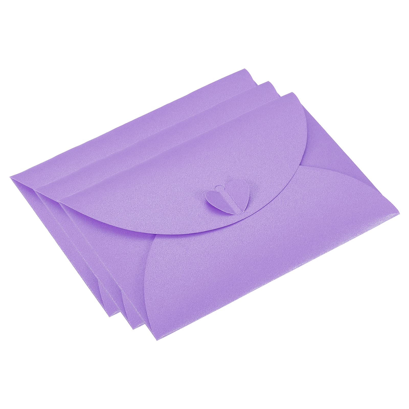 PATIKIL Gift Card Envelopes, 50 Pack Heart Shaped Clasp Photo Gift Card Holders Mini Envelope for Birthdays Weddings Purple