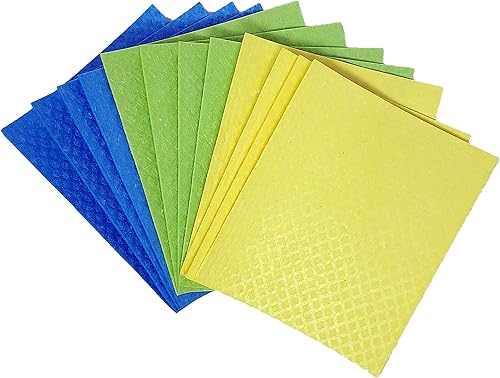 Miniatura 1 de Paños de cocina suecos reutilizables, paños de cocina ultra absorbentes para cocina, baño, lavar platos y más - Esponjas de celulosa - Paquete de 12
