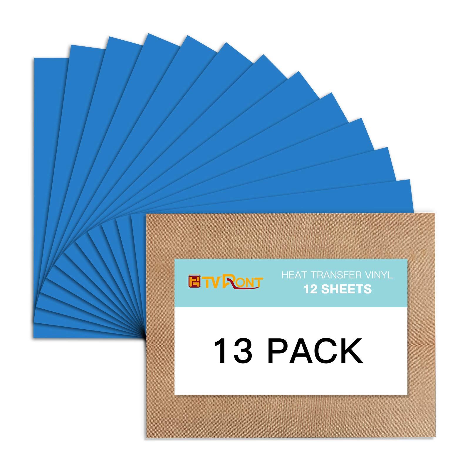 Lake Blue HTV Heat Transfer Vinyl: 13 Pack 12 x 10 Lake Blue Iron on Vinyl