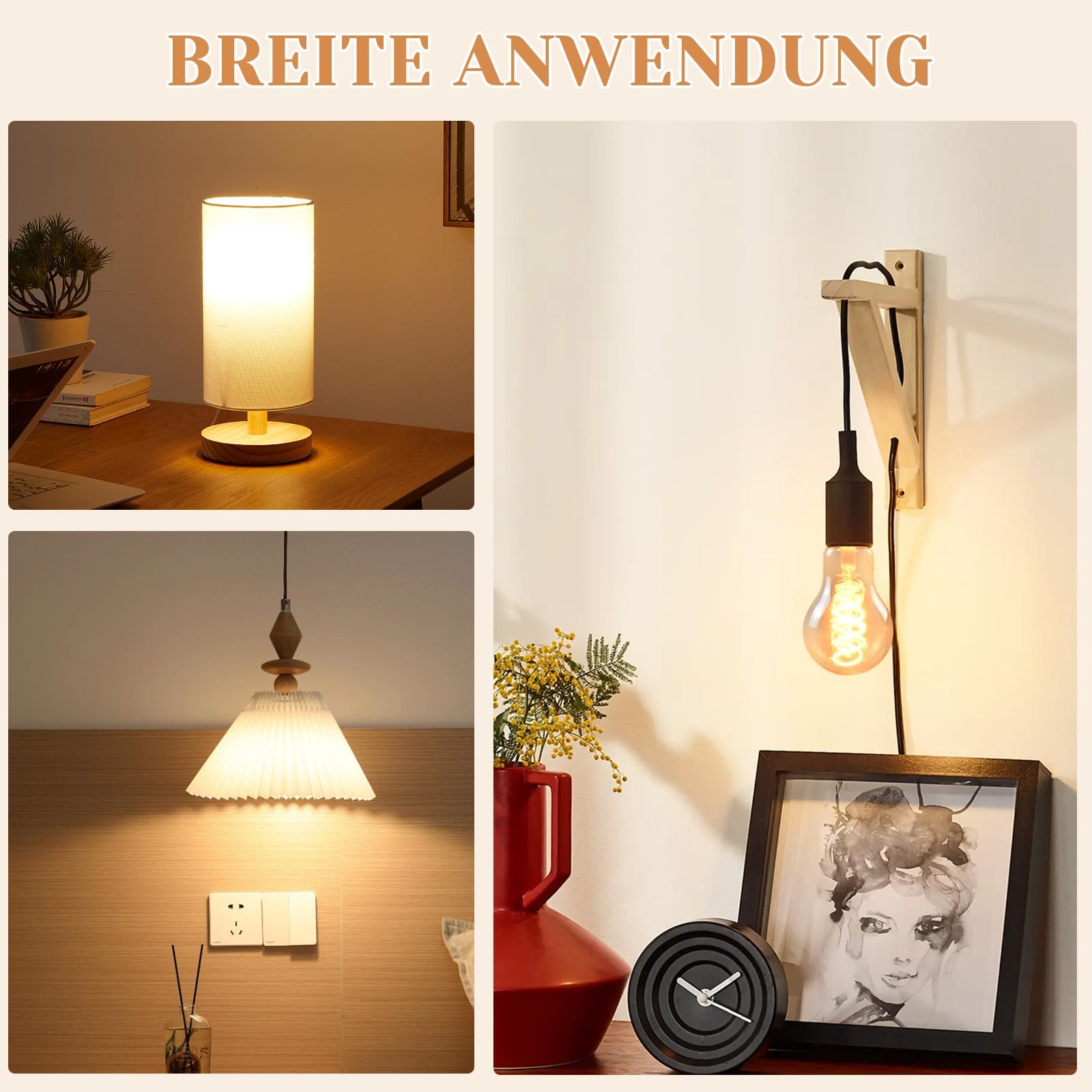 12er LED Lampe E27 Warmweiss Glühbirne: A60 Leuchtmittel Filament Warmweiß 2200K 4W Edison Retro Glühlampe Dekorative Birne Antike Energiesparlampe Nostalgie Bulb für Restaurant Haus Café