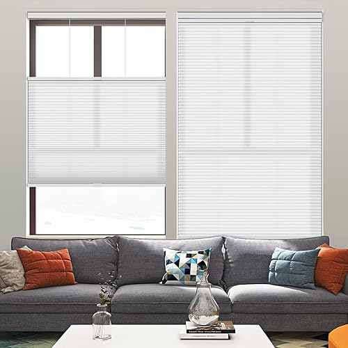 Miniatura 2 de Changshade Persianas celulares con filtro de luz sin cables, persianas de arriba hacia arriba hacia arriba para ventanas, persianas plisadas de