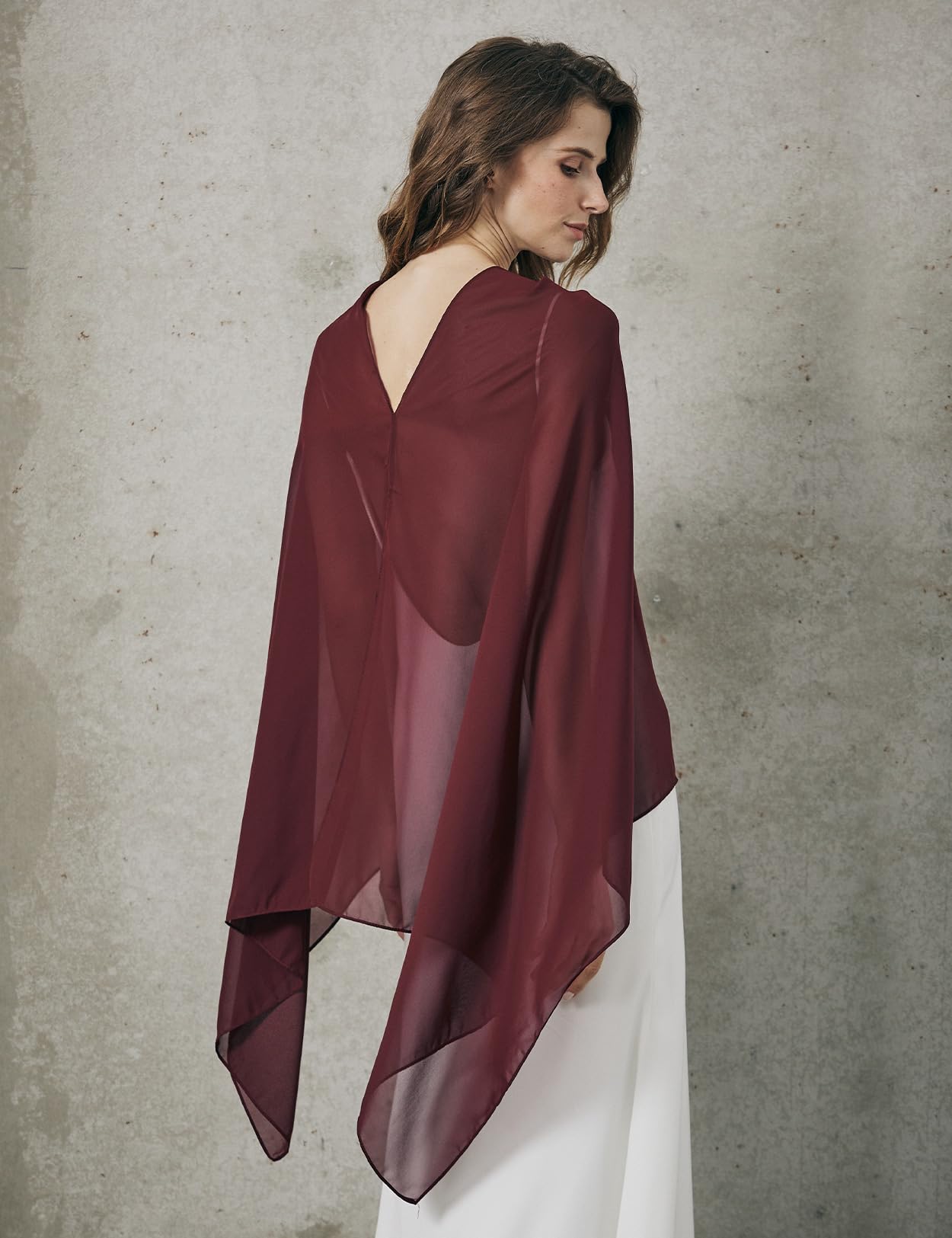 BEAUTELICATE Chal Estola de Gasa Elegante para Mujer Chifón Capa Poncho Ligera para Novias Bodas y Vestidos de Noche