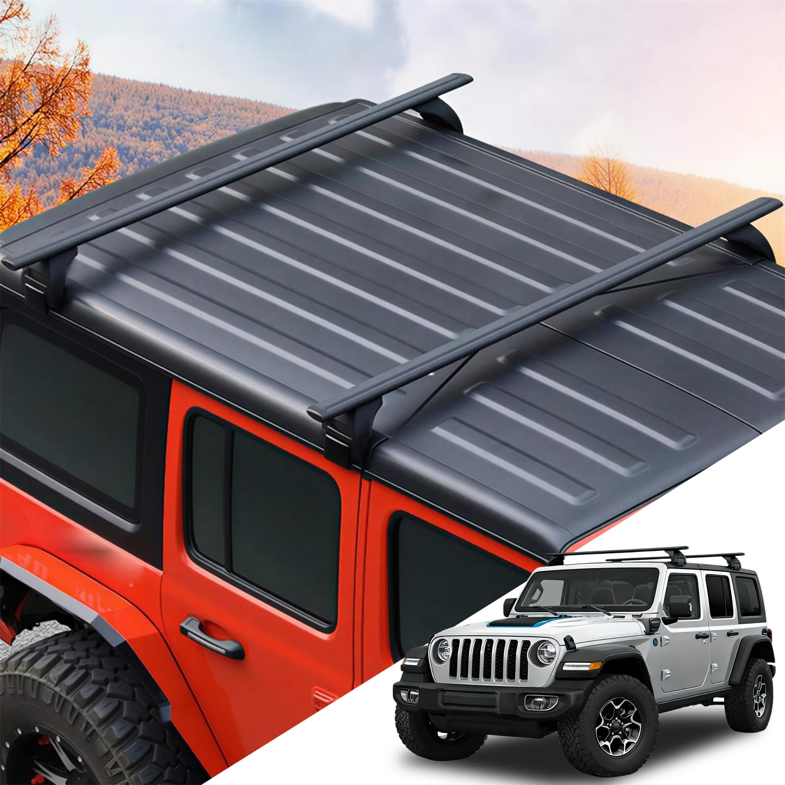Snailfly Black Roof Rack Fit for 2007-2026 Jeep Wrangler JK JL Gladiator JT 2&4 Door Cross Bars Crossbars